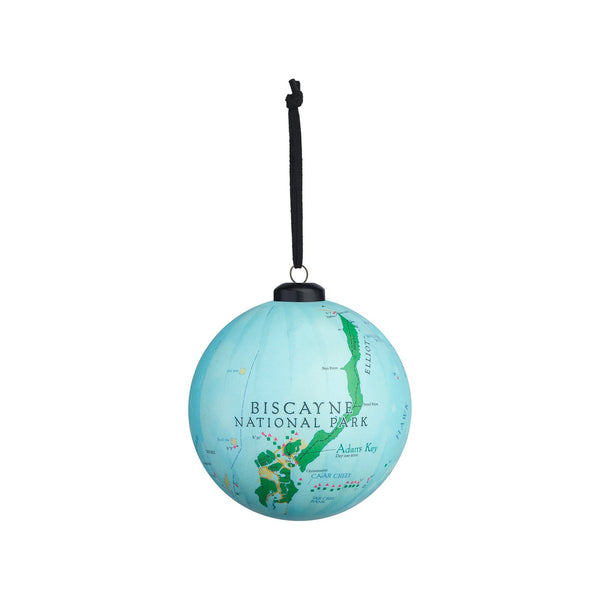 Biscayne National Park Map Globe-Shaped Ornament - McGovern Outdoor