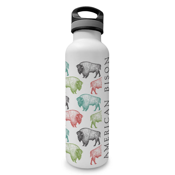 Bison Pattern Insulated Water Bottle - McGovern Outdoor
