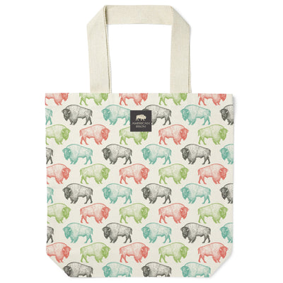 Bison Pattern Recycled Canvas Tote Bag
