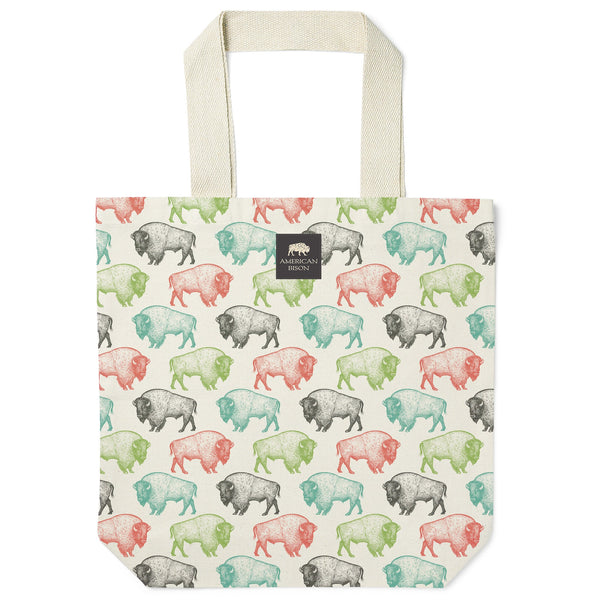 Bison Pattern Recycled Canvas Tote Bag - McGovern Outdoor