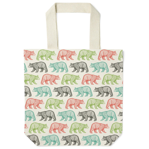Black Bear Pattern Recycled Canvas Tote Bag - McGovern Outdoor