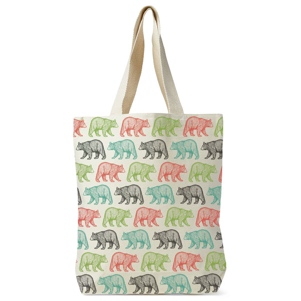 Black Bear Pattern Recycled Canvas Tote Bag - McGovern Outdoor