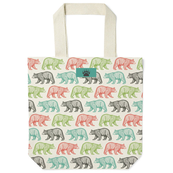 Black Bear Pattern Recycled Canvas Tote Bag - McGovern Outdoor