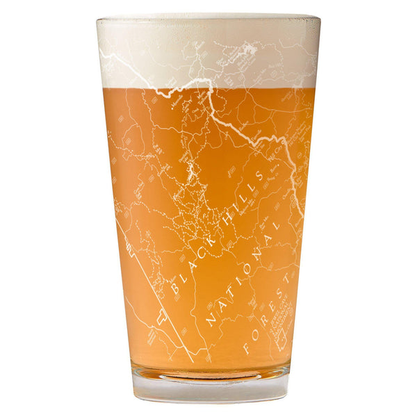 Black Hills National Forest Map Pint Glass