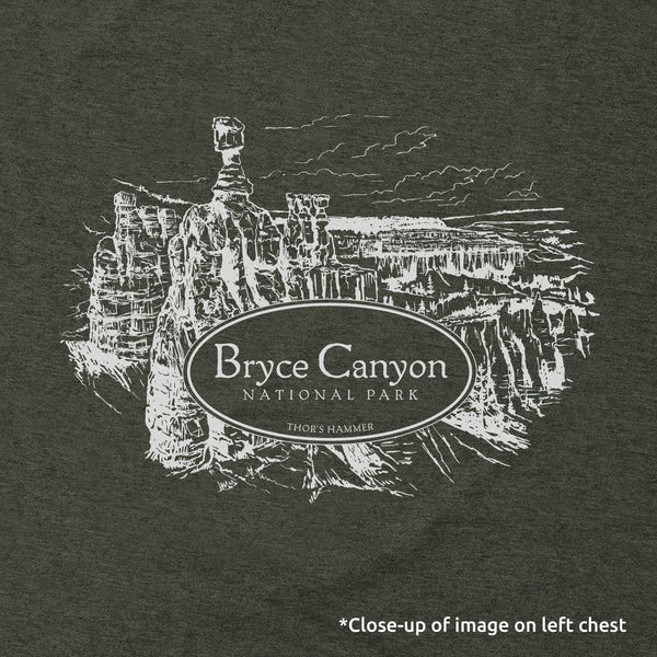 Bryce Canyon Line Map & Cartouche Short-Sleeve Unisex Tee in Artichoke - McGovern Outdoor