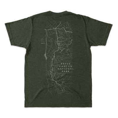 Bryce Canyon Line Map & Cartouche Short-Sleeve Unisex Tee in Artichoke - McGovern Outdoor