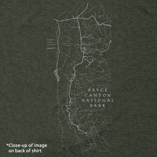 Bryce Canyon Line Map & Cartouche Short-Sleeve Unisex Tee in Artichoke - McGovern Outdoor