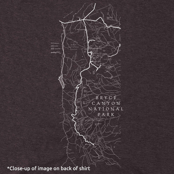 Bryce Canyon Line Map and Cartouche Short-Sleeve Unisex Tee - McGovern Outdoor