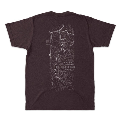 Bryce Canyon Line Map and Cartouche Short-Sleeve Unisex Tee - McGovern Outdoor