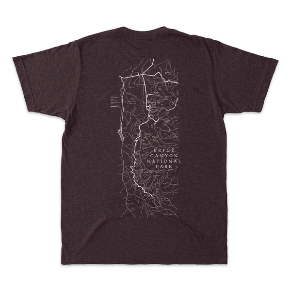 Bryce Canyon Line Map and Cartouche Short-Sleeve Unisex Tee - McGovern Outdoor