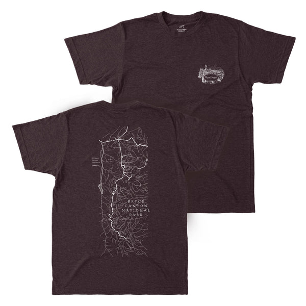 Bryce Canyon Line Map and Cartouche Short-Sleeve Unisex Tee - McGovern Outdoor