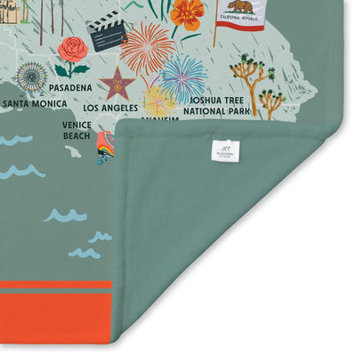 California State Illustrated Map Blanket