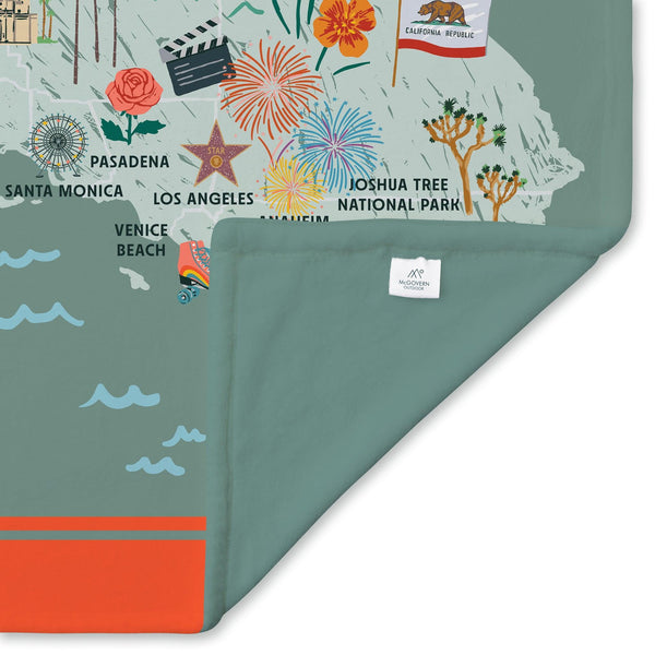 California State Illustrated Map Blanket