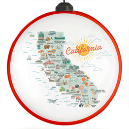 California State Illustrated Map Flat-Globe-Shaped Ornament