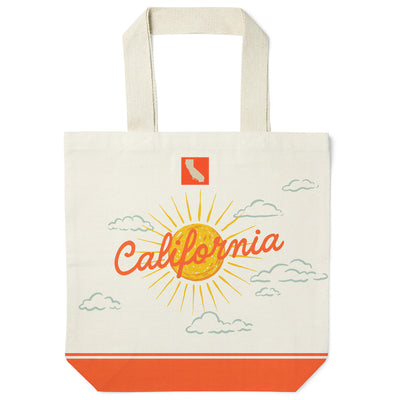 California State Illustrated Map Recycled Canvas Tote Bag