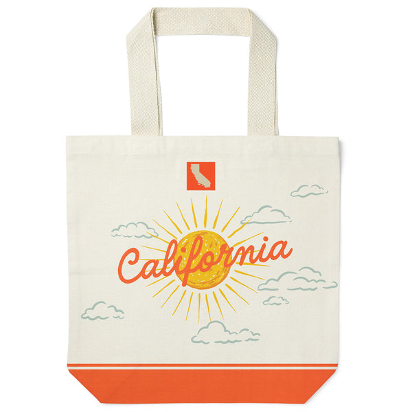 California State Illustrated Map Recycled Canvas Tote Bag