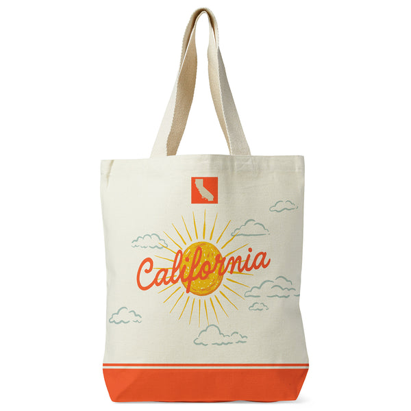 California State Illustrated Map Recycled Canvas Tote Bag