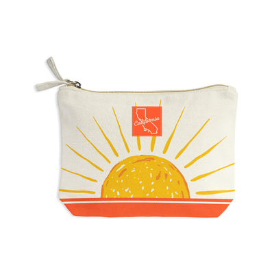 California State Illustrated Map Recycled Canvas Zip Pouch