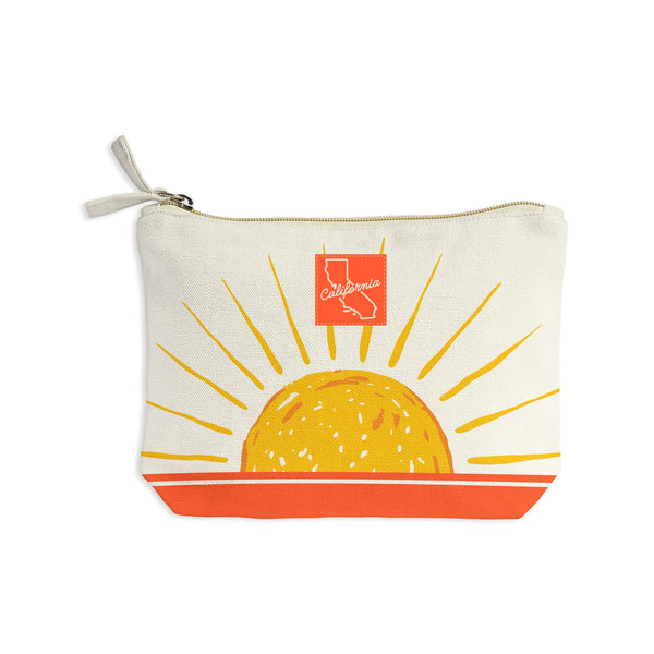 California State Illustrated Map Recycled Canvas Zip Pouch