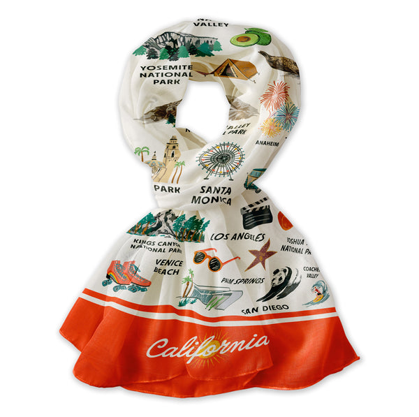 California State Illustrated Map Scarf
