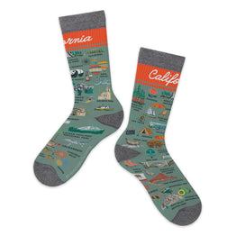 California State Illustrated Map Socks