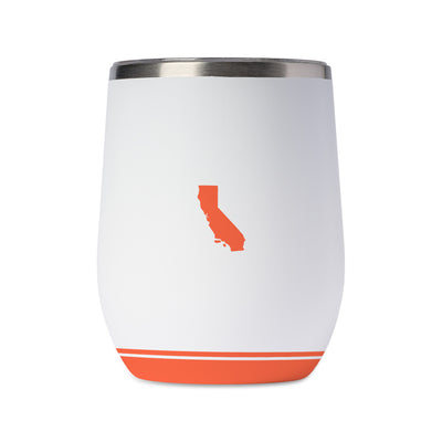 California State Illustrated Map Wine Tumbler in White