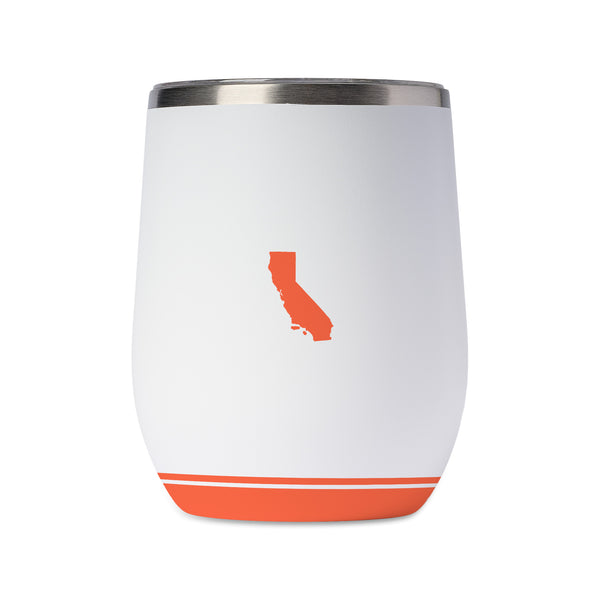 California State Illustrated Map Wine Tumbler in White