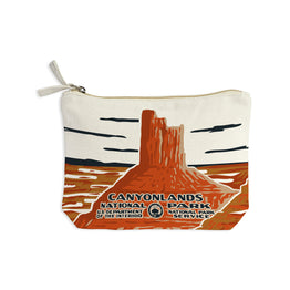 Canyonlands & Arches WPA Recycled Canvas Zip Pouch