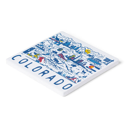 Colorado State Illustrated Map Coaster - McGovern Outdoor