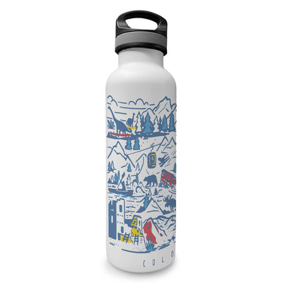 Colorado State Illustrated Map Insulated Water Bottle - McGovern Outdoor