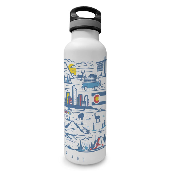 Colorado State Illustrated Map Insulated Water Bottle - McGovern Outdoor