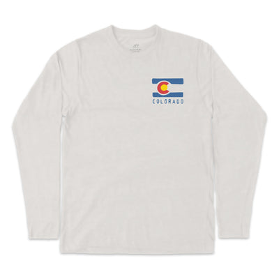 Colorado State Illustrated Map Long-Sleeve Unisex Tee in Natural