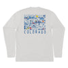 Colorado State Illustrated Map Long-Sleeve Unisex Tee in Natural