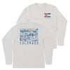 Colorado State Illustrated Map Long-Sleeve Unisex Tee in Natural