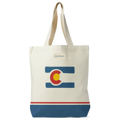 Colorado State Illustrated Map Recycled Canvas Tote Bag