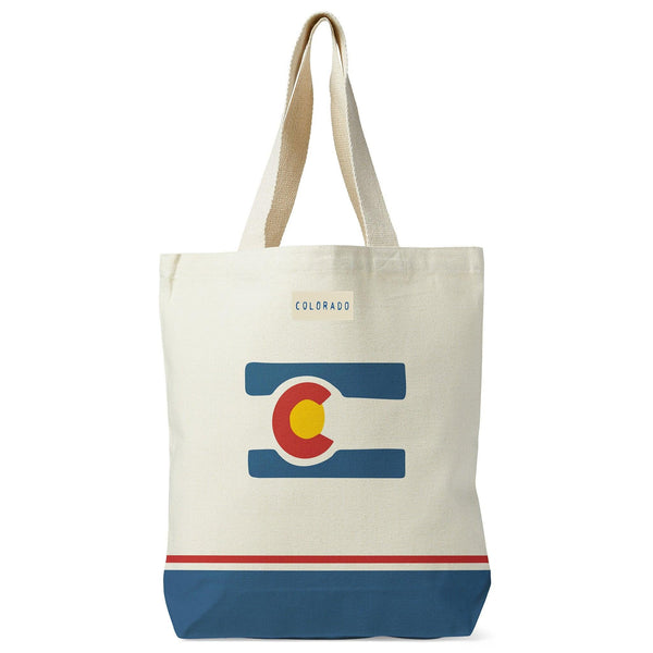 Colorado State Illustrated Map Recycled Canvas Tote Bag