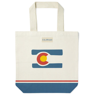 Colorado State Illustrated Map Recycled Canvas Tote Bag