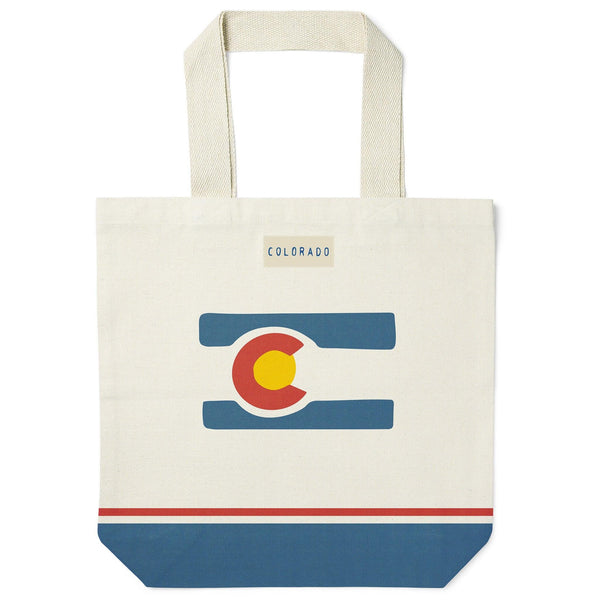Colorado State Illustrated Map Recycled Canvas Tote Bag
