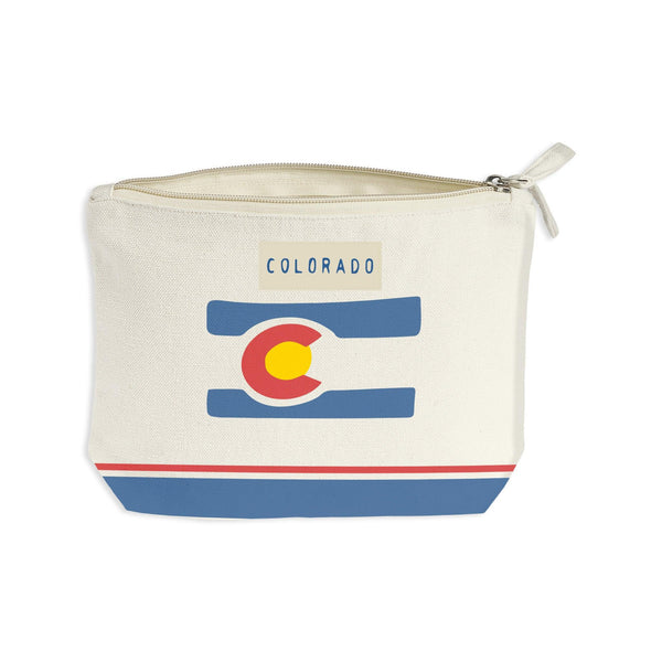 Colorado State Illustrated Map Recycled Canvas Zip Pouch - McGovern Outdoor