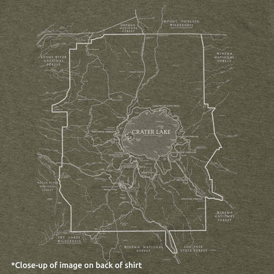 Crater Lake Line Map Short-Sleeve Unisex Tee