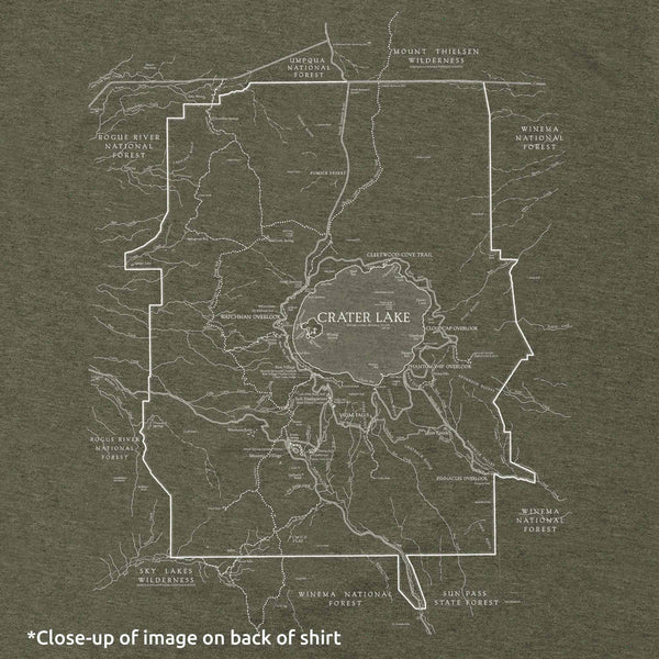 Crater Lake Line Map Short-Sleeve Unisex Tee