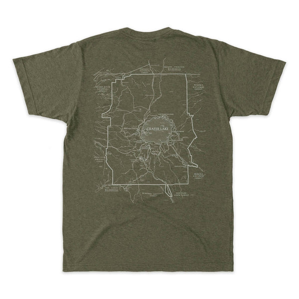 Crater Lake Line Map Short-Sleeve Unisex Tee