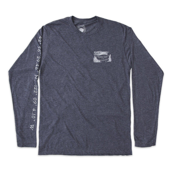 Crater Lake National Park Long-Sleeve Unisex T-Shirt with Map and Cartouche - McGovern & Company