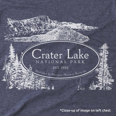 Crater Lake National Park Long-Sleeve Unisex T-Shirt with Map and Cartouche - McGovern & Company