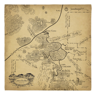 Craters of the Moon Line Map Bandana