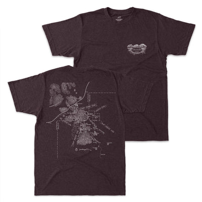 Craters of the Moon Line Map & Cen Crt Short-Sleeve Uni Tee