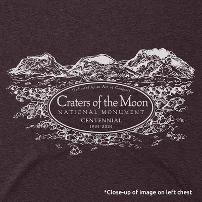Craters of the Moon Line Map & Cen Crt Short-Sleeve Uni Tee