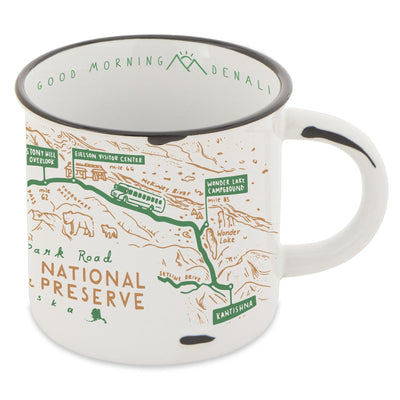 Denali Hand-Drawn Map Camp Mug