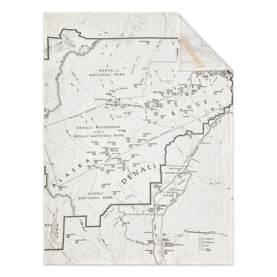 Denali National Park Map Flour Sack Towel - McGovern & Company