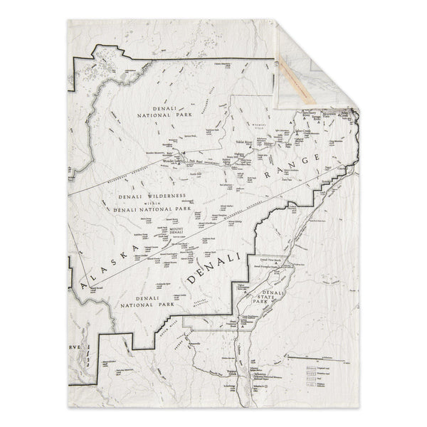 Denali National Park Map Flour Sack Towel - McGovern & Company